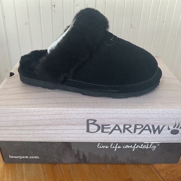 BEARPAW LOKI II BLACK SLIPPERS NIN SIZE 5 - Picture 1 of 3